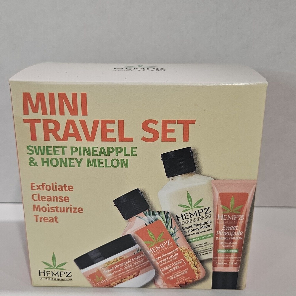 Hempz Sweet Pineapple & Honey Melon Mini Travel Set / New